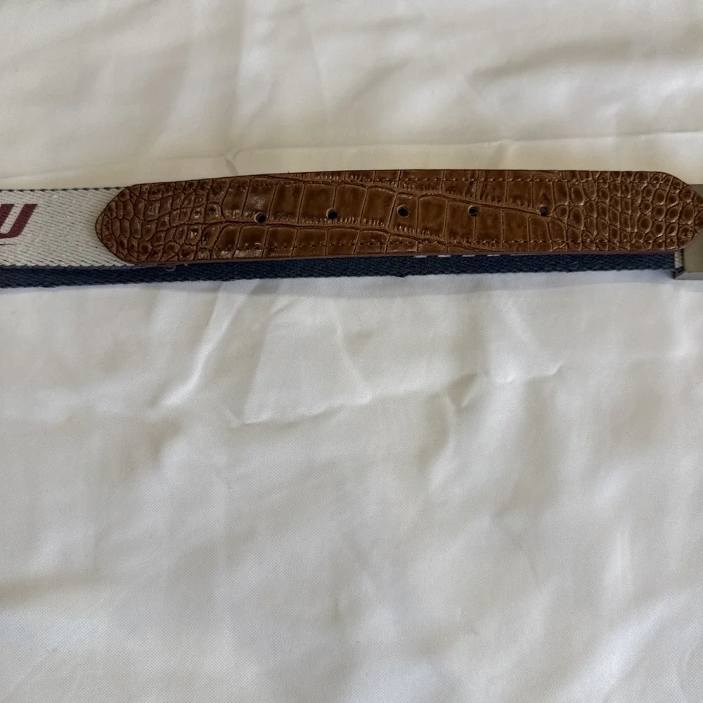 Doc Murphy Belt Reversible Canvas Red White Blue EKU PGA Of America 1916 Leather